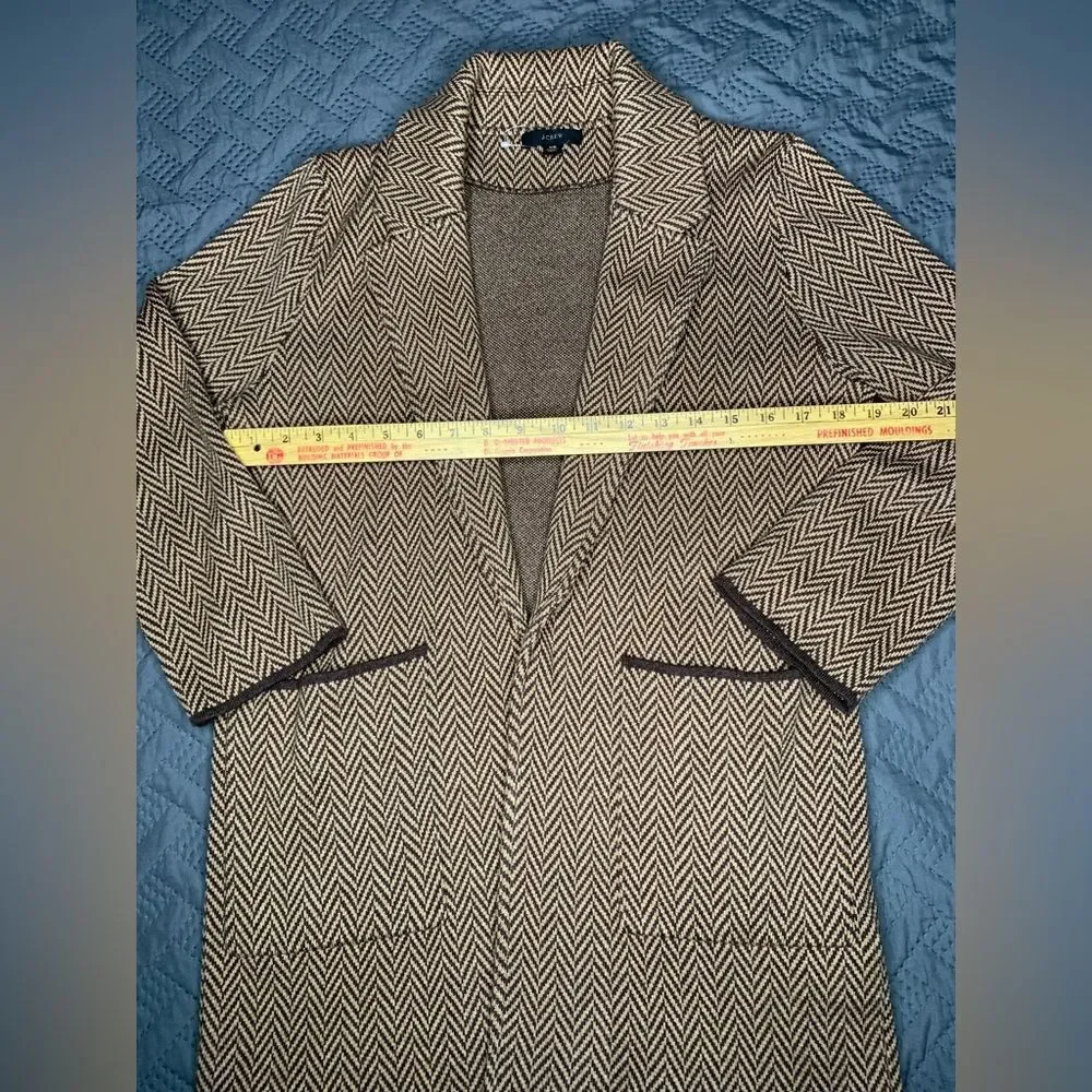 J. Crew Herringbone Blazer in Brown and Cream